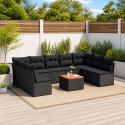 Specifications of the Modular 10-Piece Black Rattan Sofa Set