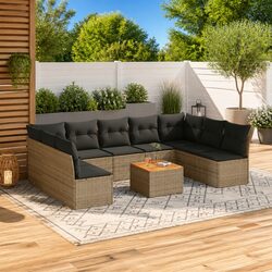 Detailed Overview of 10-Piece Garden Sofa Set in Grey