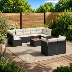 Specifications for 10 Piece Garden Sofa Set - Black Rattan