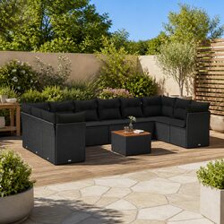 11-Piece Modular Garden Sofa Set with Removable Covers