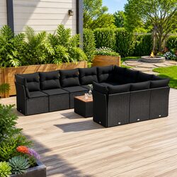 Specifications for 11-Piece Outdoor Sofa Set in Black