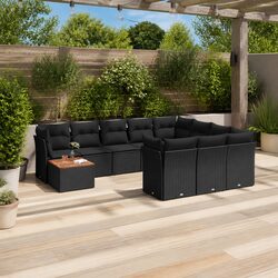 Specifications of 11-Piece Outdoor Sofa Set in Black Rattan
