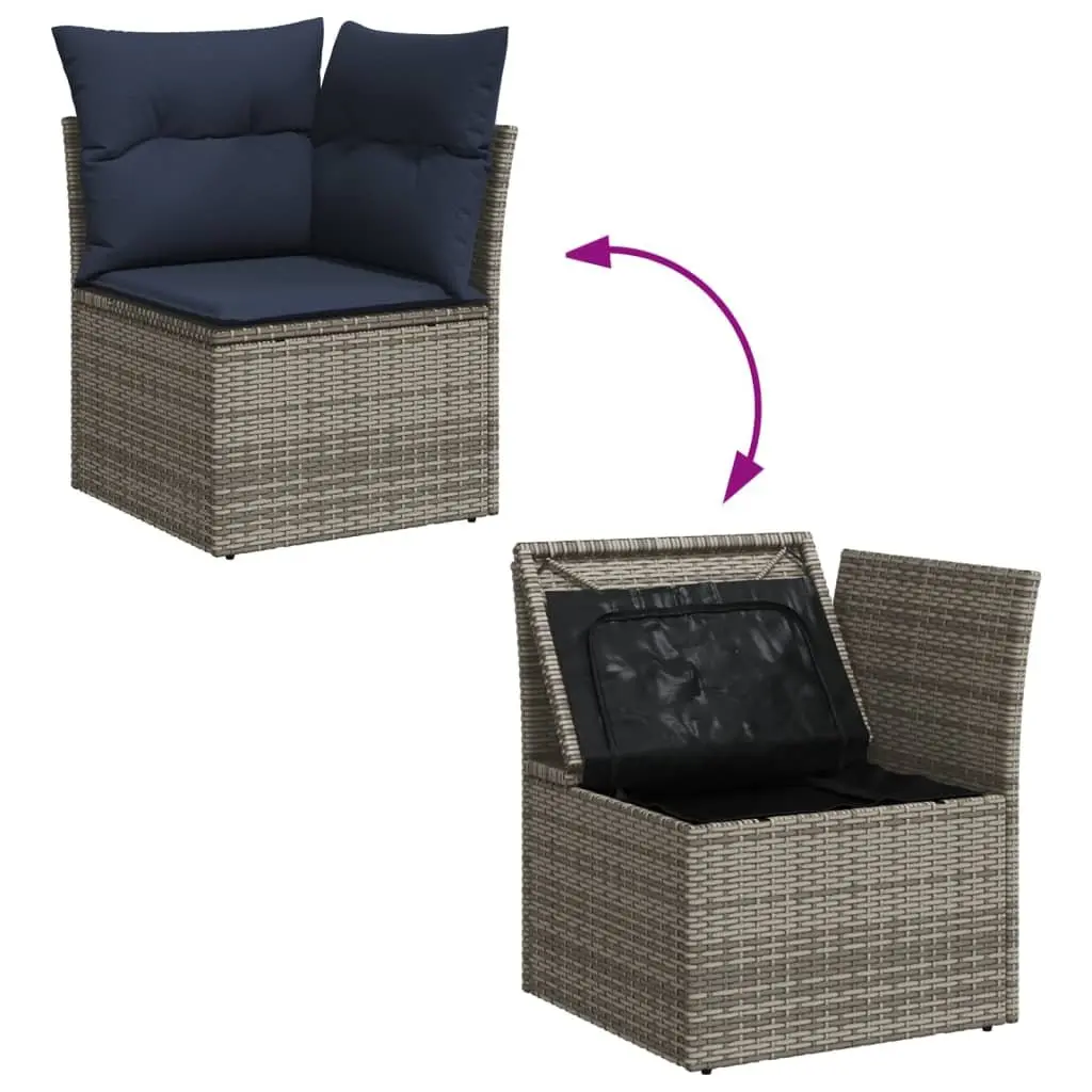Garden Sofa Set Outdoor Furniture 13 Piece Grey Poly Rattan Patio Seating