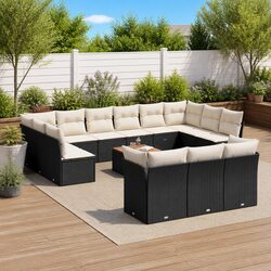 14-Piece Modular Black Outdoor Sofa Set Specifications