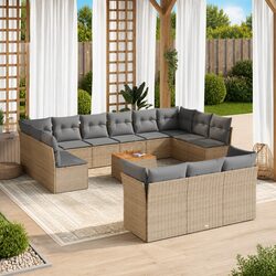 14-Piece Beige Garden Sofa Set: Specs and Features