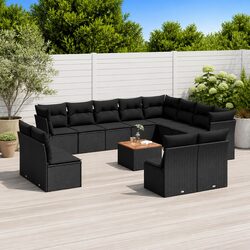 Specifications for 13-Piece Outdoor Sofa Set in Black