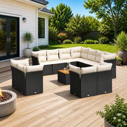 Specifications of 12 Piece Modular Black Rattan Sofa
