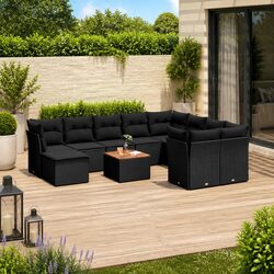 Specifications for 11 Piece Black Modular Garden Sofa Set