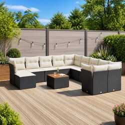Specifications of 12 Piece Black Garden Sofa Set