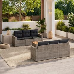 7 Piece Modular Garden Sofa Set with Weather-Resistant Cushions