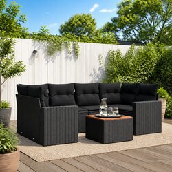 Specifications for 7 Piece Black Outdoor Garden Sofa Set