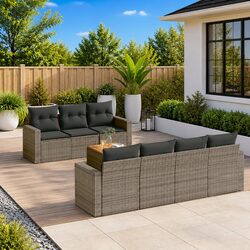 Garden Sofa Set - 8 Pieces, Grey, Modular Design