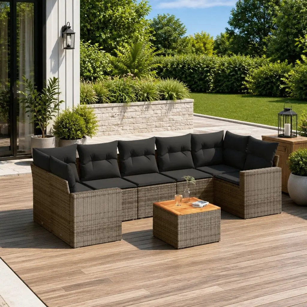 8 Piece Grey Outdoor Sofa Set