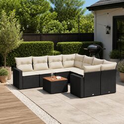 9-Piece Garden Sofa Set with Cushions and Storage Bags