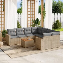 Specifications of 9 Piece Outdoor Sofa Set in Beige