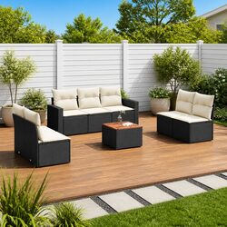 Specifications of 8-Piece Poly Rattan Garden Sofa Set