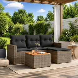 Specifications of 5 Piece Garden Sofa Set - Grey Rattan