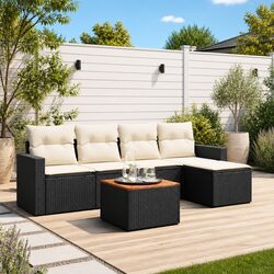 Specifications of 6-Piece Modular Garden Sofa Set in Black
