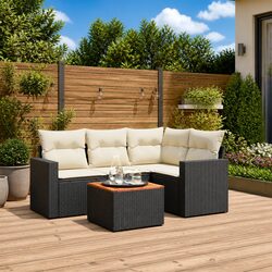 5 Piece Garden Sofa Set with Modular Design and Storage