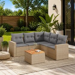 Specifications of 6-Piece Beige Garden Sofa Set