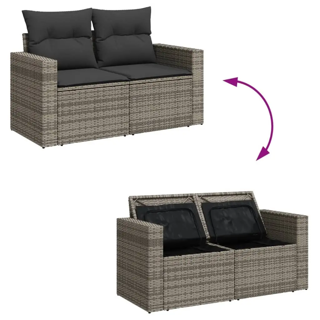 11 Piece Garden Sofa Set Outdoor Furniture Grey Patio Lounge
