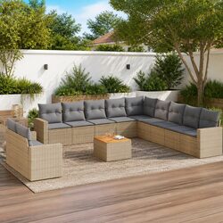 Specifications of 12-Piece Garden Sofa Set with Rattan