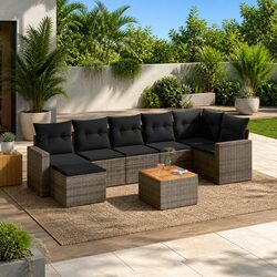 Specifications of the 8-Piece Grey Garden Sofa Set