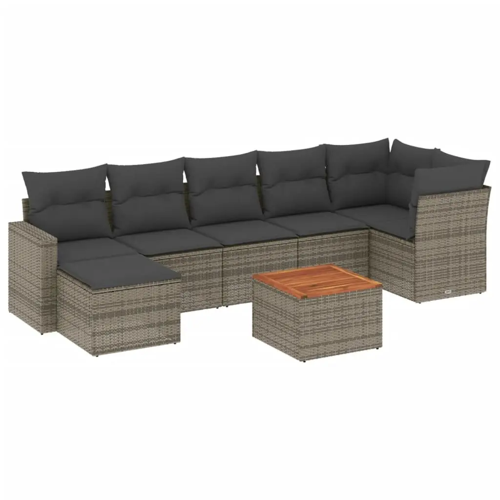 8-Piece Grey Garden Sofa Set