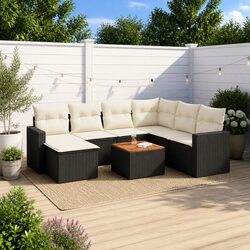 Garden Sofa Set 8 Pieces – Black Poly Rattan Furniture Specifications