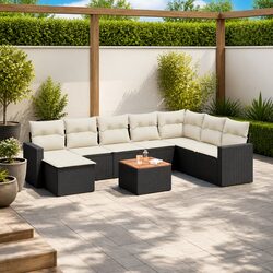 Specifications of the 9 Piece Garden Sofa Set with Cushions