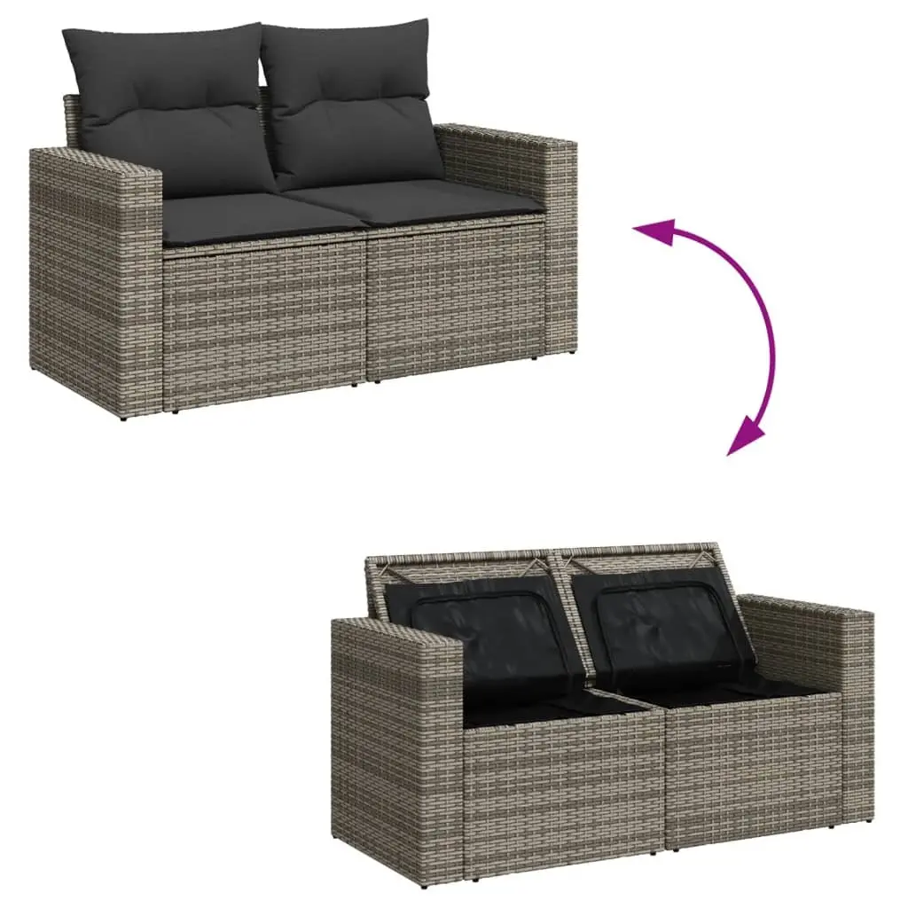 10 Piece Garden Sofa Set for Outdoor Patio Furniture Grey