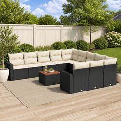 12 Piece Black Rattan Modular Garden Sofa Set Specifications