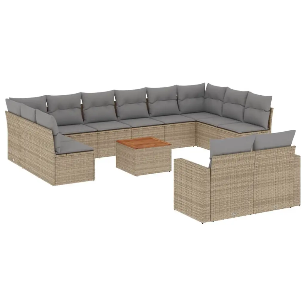 13-Piece Beige Patio Sofa Set