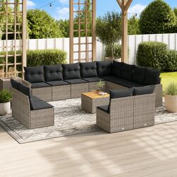 Specifications of 13-Piece Garden Sofa Set Grey Poly Rattan