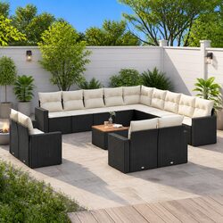 Specifications of Black 14-Piece Modular Garden Sofa Set
