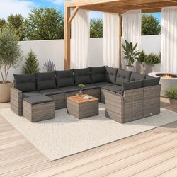 Specifications of Grey Poly Rattan Garden Sofa Set 11 Pieces