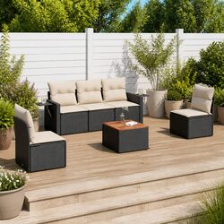 Specifications of the 6-Piece Black Garden Sofa Set