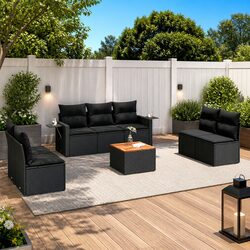 Specifications of the 8-Piece Black Outdoor Sofa Set