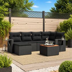 Specifications of 7 Piece Black Outdoor Sofa Set
