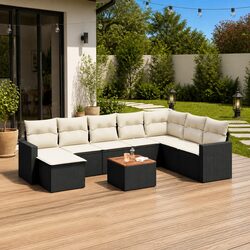 9 Piece Black Garden Sofa Set – Specifications and Features