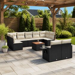 Specifications of the 10-Piece Black Garden Sofa Set