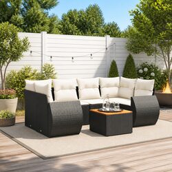 7 Piece Garden Sofa Set - Dimensions and Materials Inside