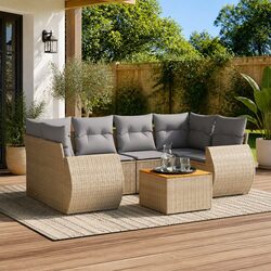 7-Piece Garden Sofa Set: Dimensions and Materials Inside