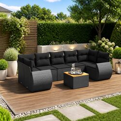8-Piece Modular Garden Sofa Set with Storage