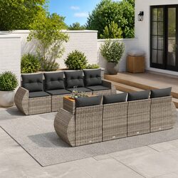 9-Piece Modular Outdoor Furniture Sofa Set - Grey