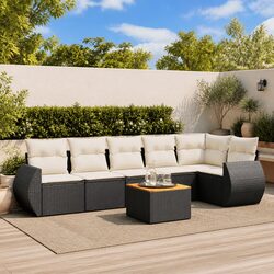 Specifications of 7-Piece Black Rattan Patio Sofa Set