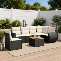 Specifications of 7 Piece Black Garden Sofa Set