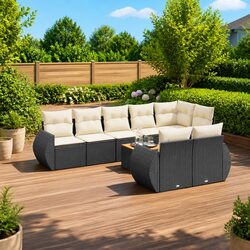 Detailed Specifications for 9 Piece Black Patio Sofa Set