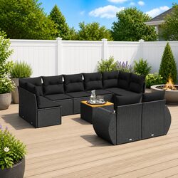10 Piece Modular Garden Sofa Set: Dimensions & Materials