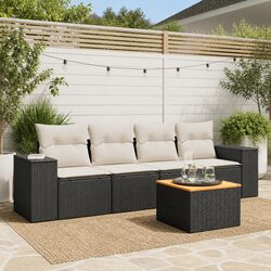5 Piece Modular Garden Sofa Set with Storage Features